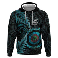 New Zealand Archery Zip Hoodie Aotearoa Silver Fern Maori - Polynesian Pride