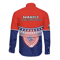 Fiji School Long Sleeve Button Shirt Marist Brothers Fijian Tapa Pattern LT14 - Polynesian Pride