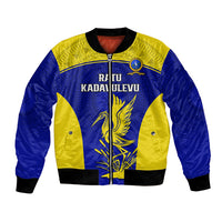 Fiji School Bomber Jacket Ratu Kadavulevu Heron With Fijian Tapa LT14 Unisex Gold - Polynesian Pride