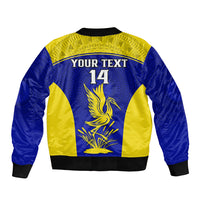 Custom Fiji School Bomber Jacket Ratu Kadavulevu Heron With Fijian Tapa LT14 - Polynesian Pride