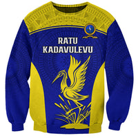 Custom Fiji School Sweatshirt Ratu Kadavulevu Heron With Fijian Tapa LT14 Unisex Gold - Polynesian Pride