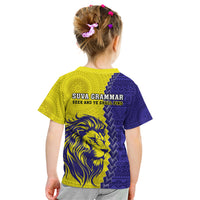 Fiji School Kid T Shirt Suva Grammar Lions With Fijian Tapa LT14 - Polynesian Pride