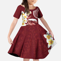 Blood Gold Polynesia Family Matching Mermaid Dress and Hawaiian Shirt Polynesian Frangipani With Sea Turtles