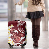 Blood Gold Polynesia Luggage Cover Polynesian Frangipani With Sea Turtles