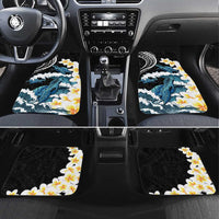 Black Polynesia Car Mats Polynesian Frangipani With Sea Turtles