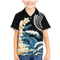 Black Polynesia Family Matching Mermaid Dress and Hawaiian Shirt Polynesian Frangipani With Sea Turtles