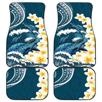 Dark Teal Polynesia Car Mats Polynesian Frangipani With Sea Turtles
