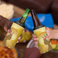 Polynesia Childhood Cancer Awareness 4 in 1 Can Cooler Tumbler Be Bold Go Gold Polynesian Art