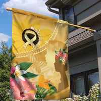 Polynesia Childhood Cancer Awareness Garden Flag Be Bold Go Gold Polynesian Art