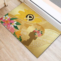 Polynesia Childhood Cancer Awareness Rubber Doormat Be Bold Go Gold Polynesian Art