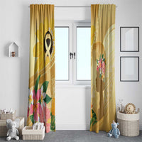 Polynesia Childhood Cancer Awareness Window Curtain Be Bold Go Gold Polynesian Art