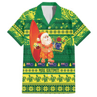Cook Islands Christmas Family Matching Puletasi and Hawaiian Shirt Surfing Santa Mere Kiritimiti - Polynesian Pride