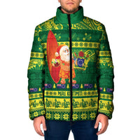 Cook Islands Christmas Padded Jacket Surfing Santa Mere Kiritimiti - Polynesian Pride