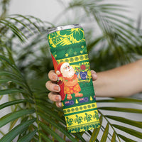 Cook Islands Christmas Skinny Tumbler Surfing Santa Mere Kiritimiti - Polynesian Pride