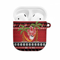 French Polynesia Christmas AirPods Case Tiare Chilling Santa Oaoa I teie Noera - Polynesian Pride