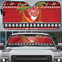French Polynesia Christmas Auto Sun Shade Tiare Chilling Santa Oaoa I teie Noera - Polynesian Pride
