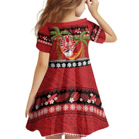 French Polynesia Christmas Family Matching Off Shoulder Short Dress and Hawaiian Shirt Tiare Chilling Santa Oaoa I teie Noera - Polynesian Pride