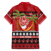 French Polynesia Christmas Hawaiian Shirt Tiare Chilling Santa Oaoa I teie Noera - Polynesian Pride