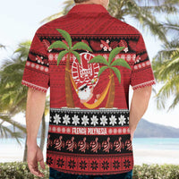 French Polynesia Christmas Hawaiian Shirt Tiare Chilling Santa Oaoa I teie Noera - Polynesian Pride