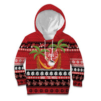 French Polynesia Christmas Kid Hoodie Tiare Chilling Santa Oaoa I teie Noera - Polynesian Pride
