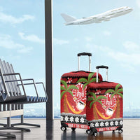 French Polynesia Christmas Luggage Cover Tiare Chilling Santa Oaoa I teie Noera - Polynesian Pride