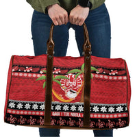 French Polynesia Christmas Travel Bag Tiare Chilling Santa Oaoa I teie Noera - Polynesian Pride