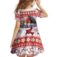 Kiribati Christmas Family Matching Off Shoulder Short Dress and Hawaiian Shirt Frigatebird Santa Tekeraoi n te Kiritimati - Polynesian Pride