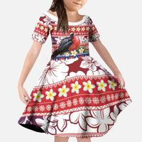 Kiribati Christmas Family Matching Summer Maxi Dress and Hawaiian Shirt Frigatebird Santa Tekeraoi n te Kiritimati - Polynesian Pride