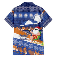 Marshall Islands Christmas Family Matching Long Sleeve Bodycon Dress and Hawaiian Shirt Beachy Santa Monono ilo raaneoan Nejin - Polynesian Pride