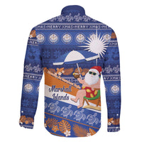 Marshall Islands Christmas Family Matching Off The Shoulder Long Sleeve Dress and Hawaiian Shirt Beachy Santa Monono ilo raaneoan Nejin - Polynesian Pride