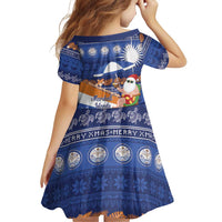 Marshall Islands Christmas Family Matching Off Shoulder Short Dress and Hawaiian Shirt Beachy Santa Monono ilo raaneoan Nejin - Polynesian Pride