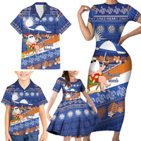 Marshall Islands Christmas Family Matching Short Sleeve Bodycon Dress and Hawaiian Shirt Beachy Santa Monono ilo raaneoan Nejin - Polynesian Pride