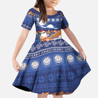 Marshall Islands Christmas Family Matching Summer Maxi Dress and Hawaiian Shirt Beachy Santa Monono ilo raaneoan Nejin - Polynesian Pride