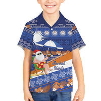 Marshall Islands Christmas Family Matching Summer Maxi Dress and Hawaiian Shirt Beachy Santa Monono ilo raaneoan Nejin - Polynesian Pride