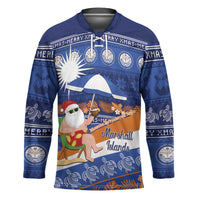 Marshall Islands Christmas Hockey Jersey Beachy Santa Monono ilo raaneoan Nejin - Polynesian Pride