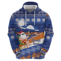 Marshall Islands Christmas Hoodie Beachy Santa Monono ilo raaneoan Nejin - Polynesian Pride