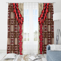 Samoa Siapo Window Curtain Tapa Pattern Mix Ula Fala Hibiscus LT14 - Polynesian Pride