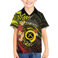 Vanuatu Christmas Family Matching Short Sleeve Bodycon Dress and Hawaiian Shirt Vanuatuan Pig Tusk - Meri Krismas!