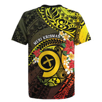 Vanuatu Christmas Rugby Jersey Vanuatuan Pig Tusk - Meri Krismas!