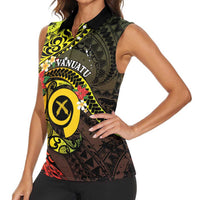 Vanuatu Christmas Women Sleeveless Polo Shirt Vanuatuan Pig Tusk - Meri Krismas! LT14 - Polynesian Pride