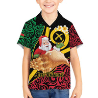 Vanuatu Christmas Family Matching Short Sleeve Bodycon Dress and Hawaiian Shirt Vanuatuan Conch Shell - Meri Krismas!