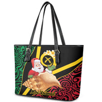 Vanuatu Christmas Leather Tote Bag Vanuatuan Conch Shell - Meri Krismas! LT14 - Polynesian Pride