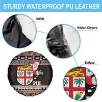 Fiji Christmas Spare Tire Cover Fijian Masi Marau na Kerisimasi! - Brown LT14 - Polynesian Pride