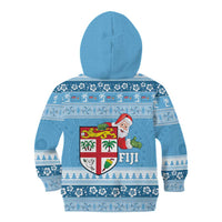 Fiji Christmas Kid Hoodie Fijian Masi Marau na Kerisimasi! - Blue