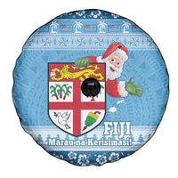 Fiji Christmas Spare Tire Cover Fijian Masi Marau na Kerisimasi! - Blue LT14 - Polynesian Pride