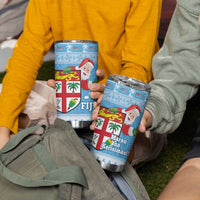 Fiji Christmas Tumbler Cup Fijian Masi Marau na Kerisimasi! - Blue