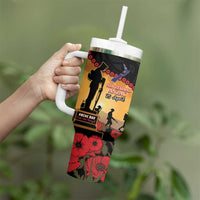 New Zealand Anzac Tumbler With Handle Maori Camouflage Mix Poppies We Will Remember Them LT14 - Polynesian Pride