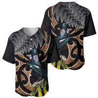 Aotearoa Kowhai Tui Bird Baseball Jersey Maori Ngaru With Silver Fern LT14 - Polynesian Pride