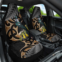 Aotearoa Kowhai Tui Bird Car Seat Cover Maori Ngaru With Silver Fern