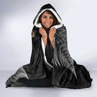 Aotearoa Kowhai Tui Bird Hooded Blanket Maori Ngaru With Silver Fern
